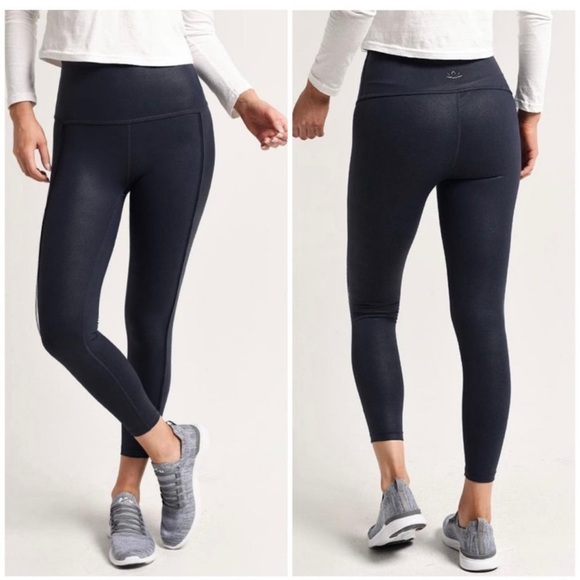 Beyond Yoga Pants - Beyond Yoga Navy Ride It High Matte Pearlized Athletic Legging Size XS